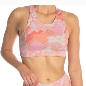 Outdoor Voices TechSweat Pink Camo Sports Bra Top Size Small